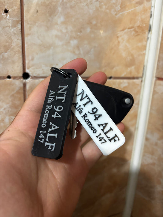 Breloc Personalizat Auto – Număr Înmatriculare + Model Mașină